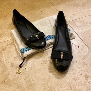 Tory Burch Black Patent Leather Ballet Flats